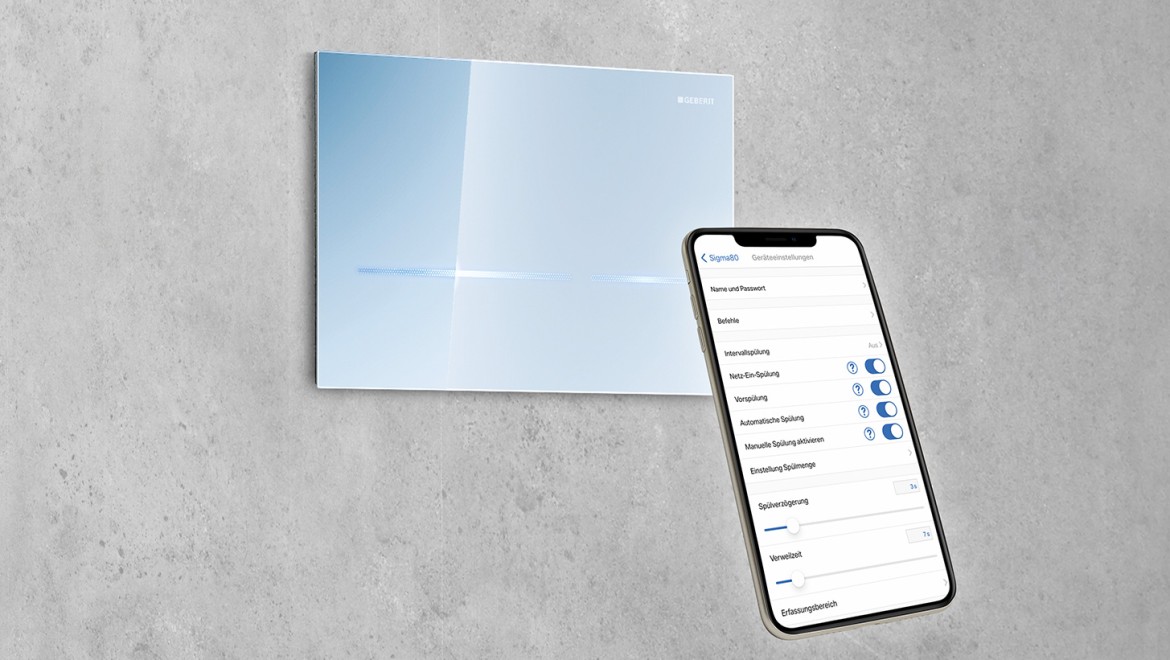 Set Geberit Sigma80 flush control with Geberit Control app